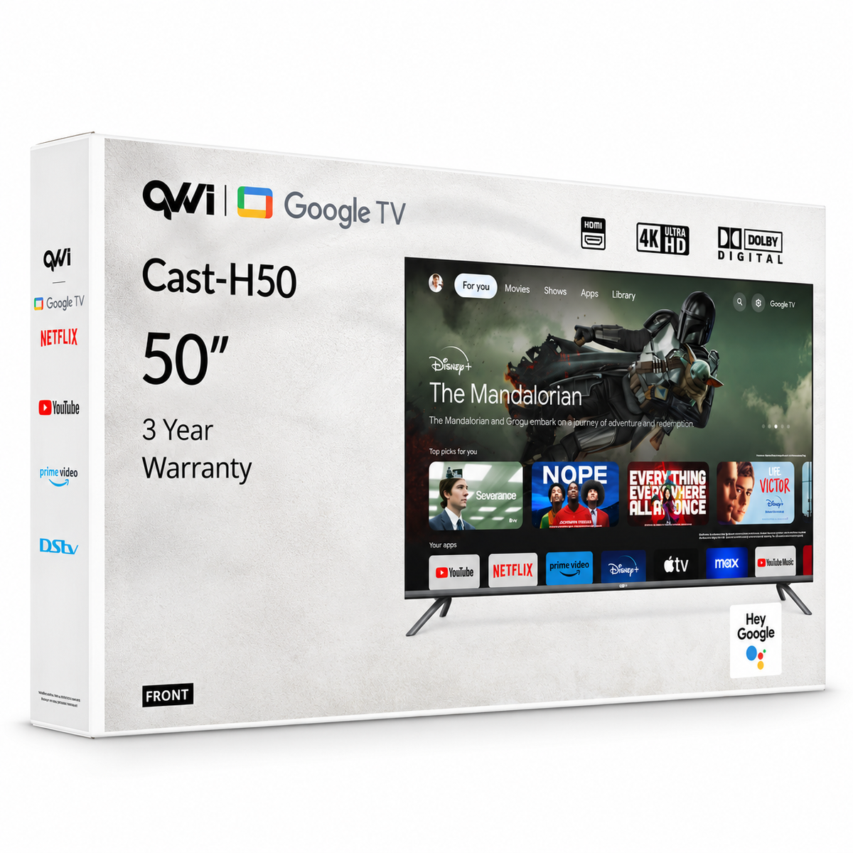 QVWi 50" 4K Smart Google TV | Cast-H50