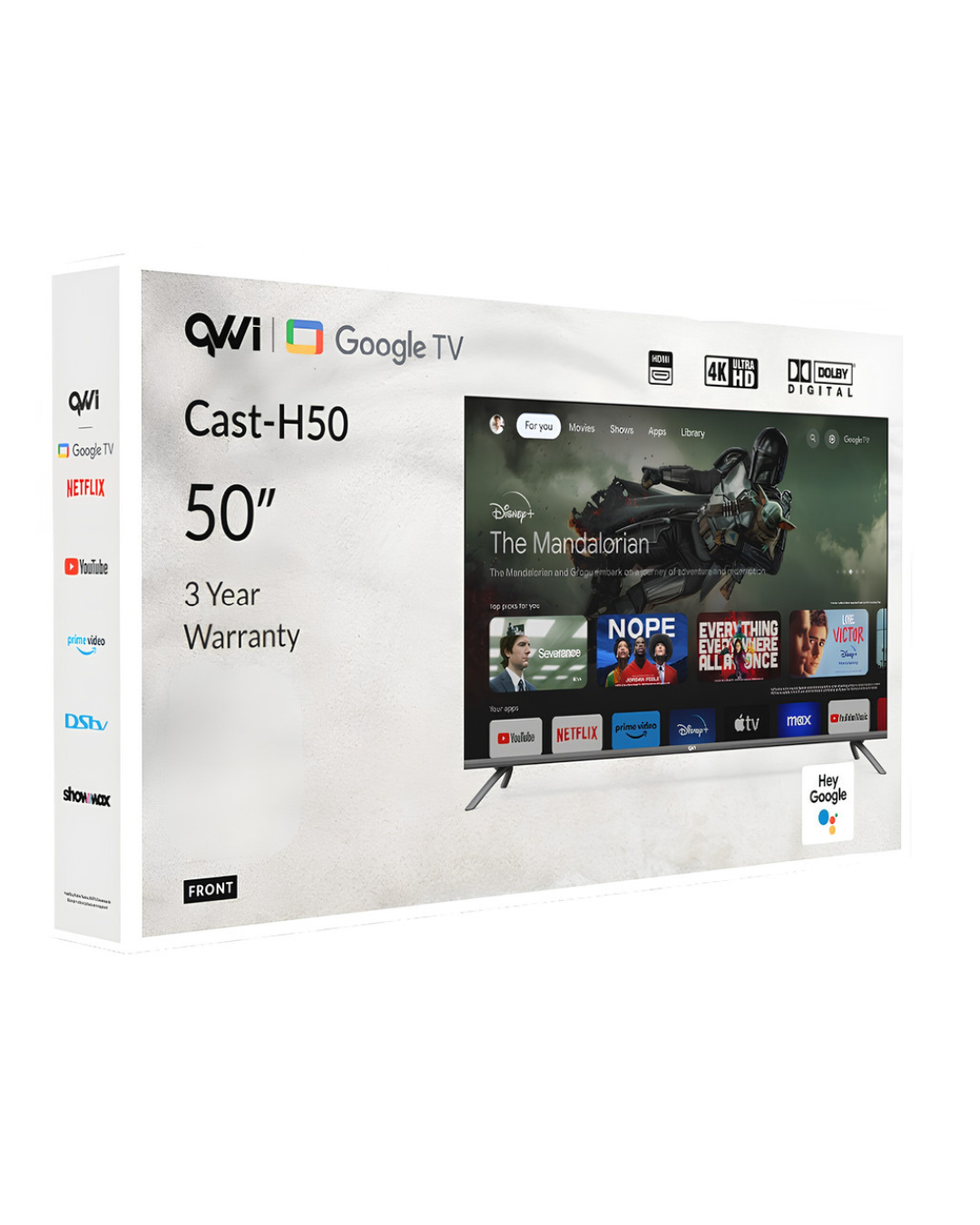 QVWi 50" 4K Smart Google TV Cast-H50