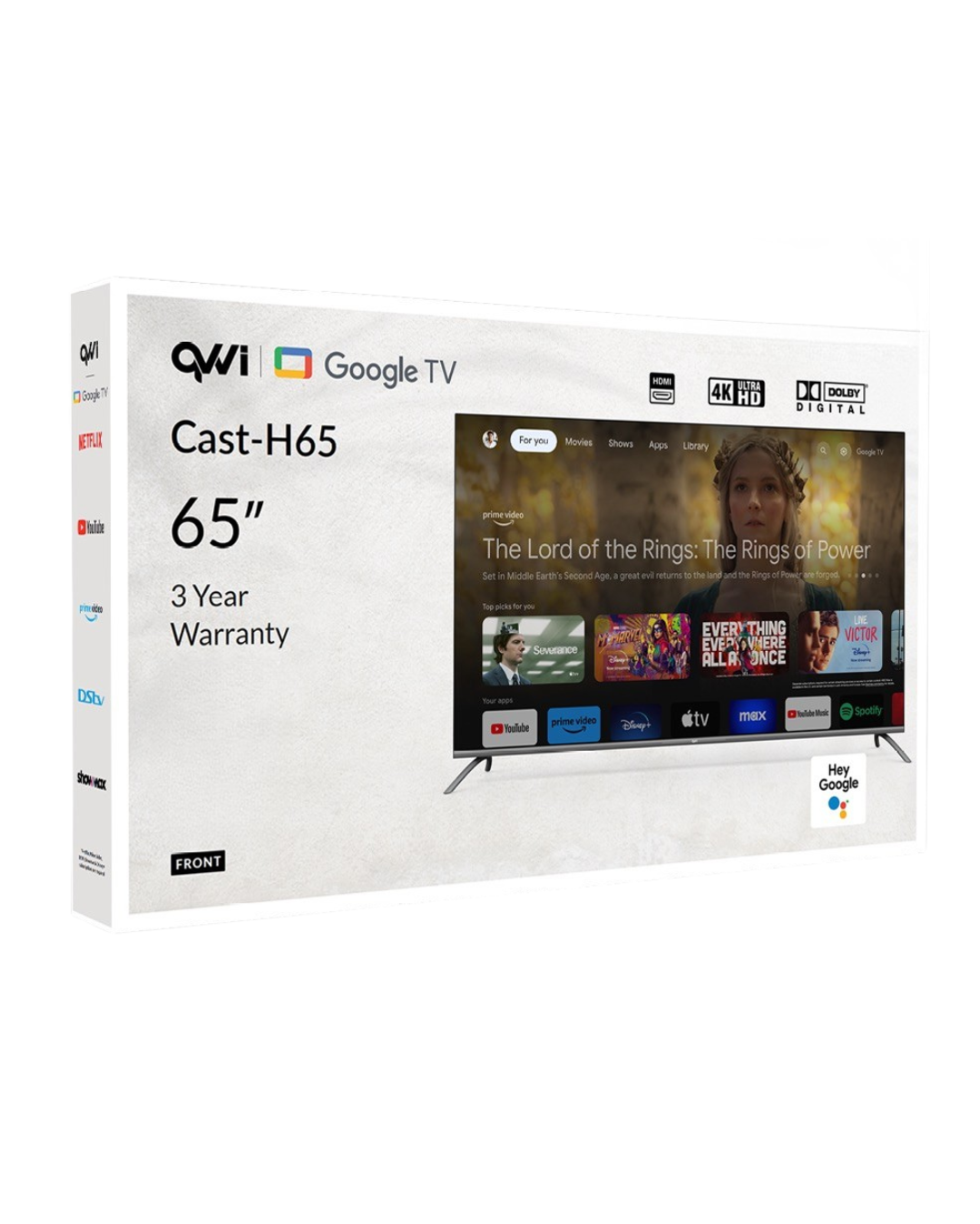 QVWi 65" 4K Smart Google TV Cast-H65