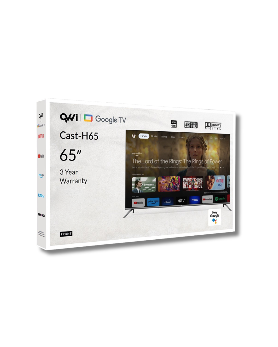 QVWi 65" 4K Smart Google TV Cast-H65