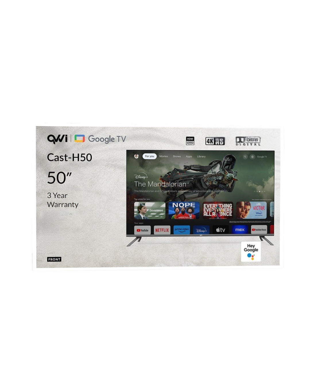 QVWi 50" 4K Smart Google TV Cast-H50