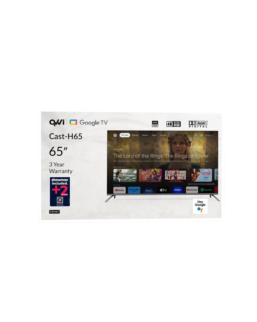 QVWi 65" 4K Smart Google TV Cast-H65